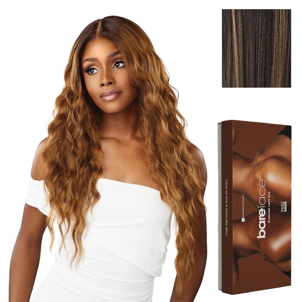 imageSensationnel Bare Lace 13X6 Wigs Unit 17 Lacefrontal Glueless Synthetic 180 Degree Preplucked Hairline 1 JETBLACKBALAYAGEGOLD