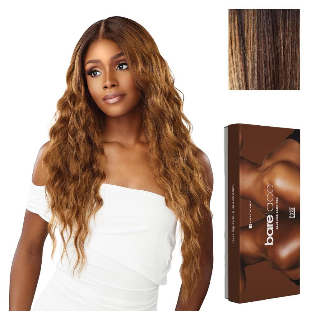 imageSensationnel Bare Lace 13X6 Wigs Unit 17 Lacefrontal Glueless Synthetic 180 Degree Preplucked Hairline 1 JETBLACKBALAYAGESUNKISSED