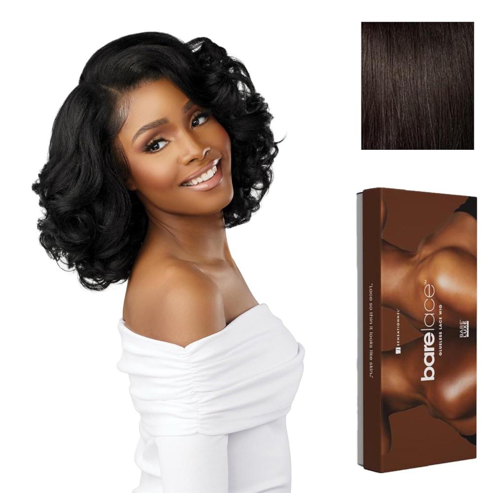 imageSensationnel Bare Lace 13X6 Wigs Unit 19 Lacefrontal Glueless Synthetic 180 Degree Preplucked Hairline 1 JETBLACK2 DARKBROWN
