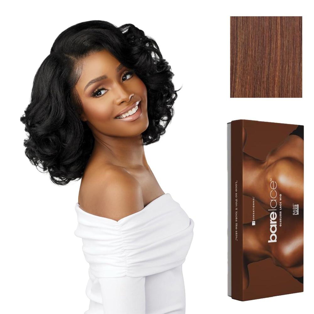 imageSensationnel Bare Lace 13X6 Wigs Unit 19 Lacefrontal Glueless Synthetic 180 Degree Preplucked Hairline 1 JETBLACKFLAMBOYAGECHOCOLATE
