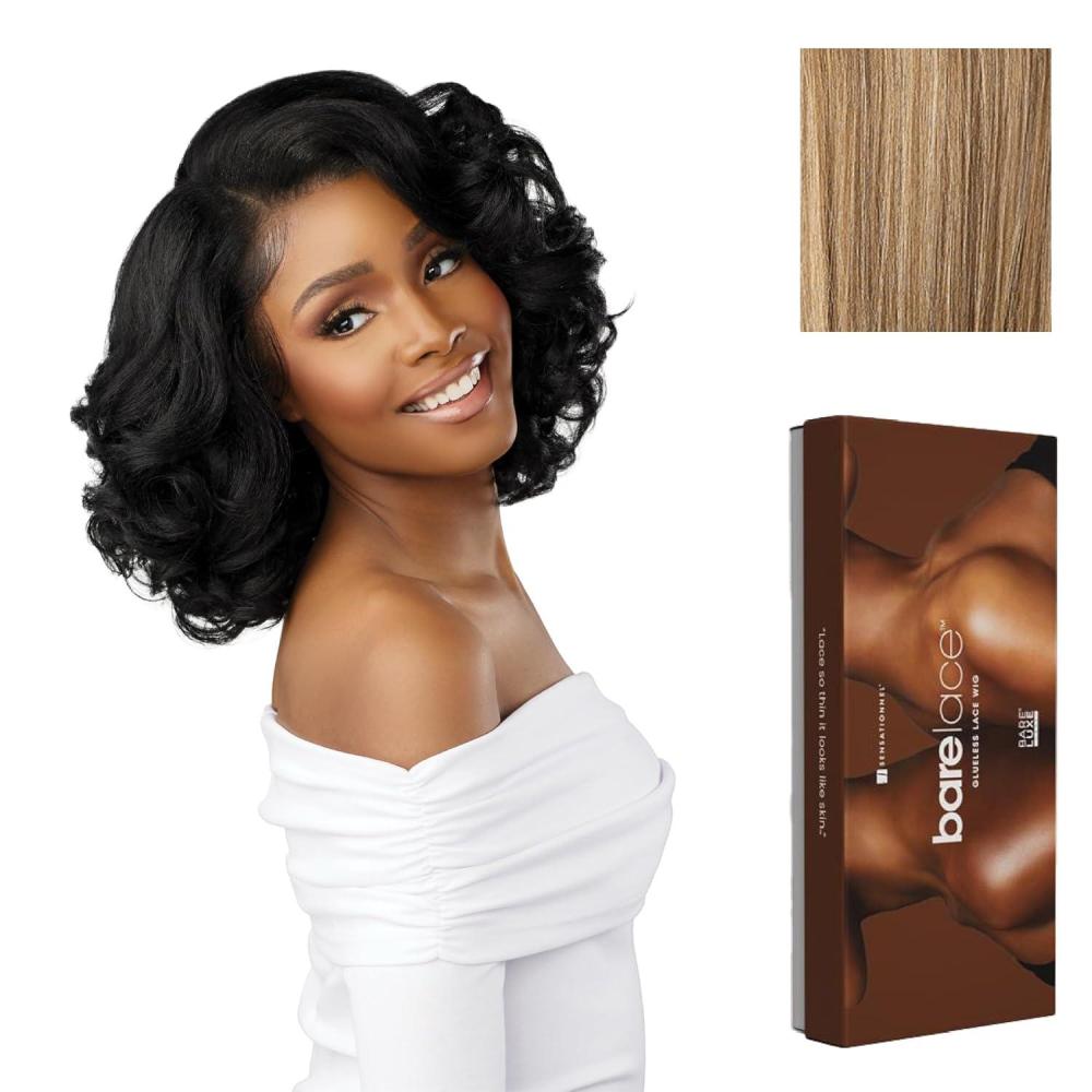 imageSensationnel Bare Lace 13X6 Wigs  Unit 19 Lacefrontal Glueless Synthetic 180 Degree Preplucked Hairline 1 JETBLACKFLAMBOYAGESAND