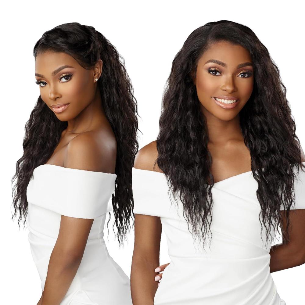 imageSensationnel Bare Lace 13X6 Wigs Unit 6 Lacefrontal Glueless Synthetic 180 Degree Preplucked Hairline 1 JETBLACKBALAYAGELATTE