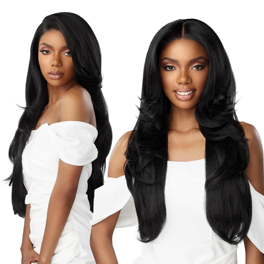 imageSensationnel Bare Lace 13X6 Wigs Unit 7 Lacefrontal Glueless Synthetic 180 Degree Preplucked Hairline 1 JETBLACKSHPLATINUM
