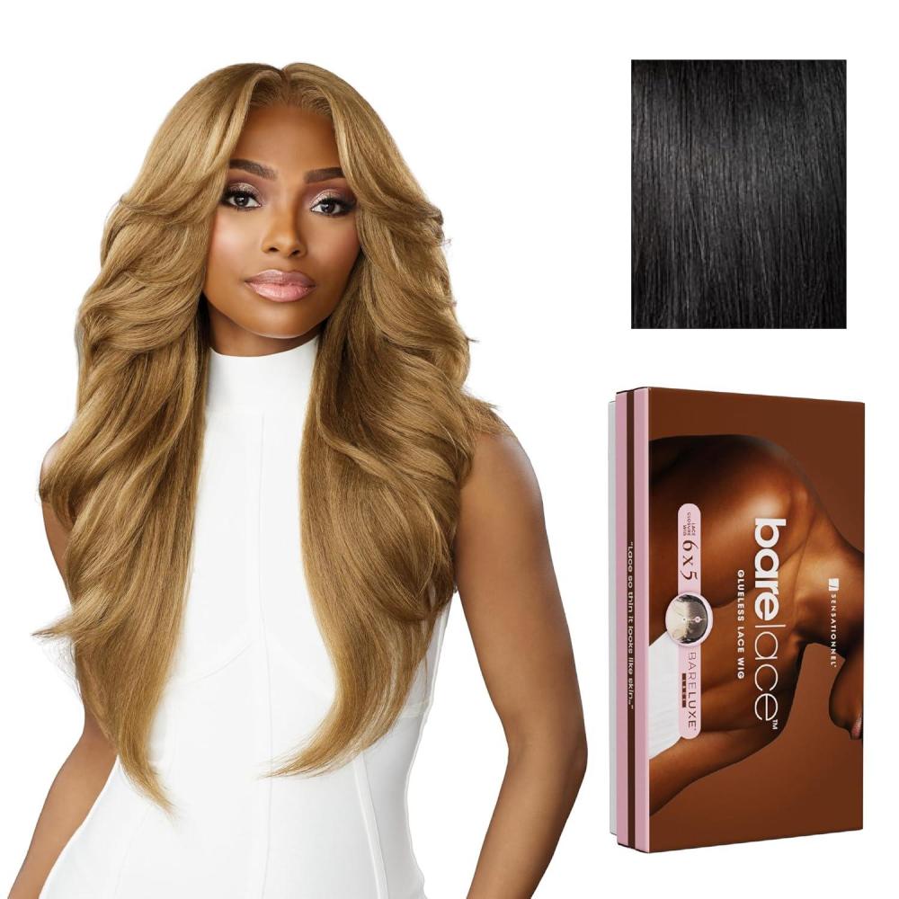 imageSensationnel Bare Lace 6X5 Lacewig Unit 3 Lacefrontal Glueless Synthetic 180 Degree Preplucked Hairline 1 JETBLACK1 JETBLACK