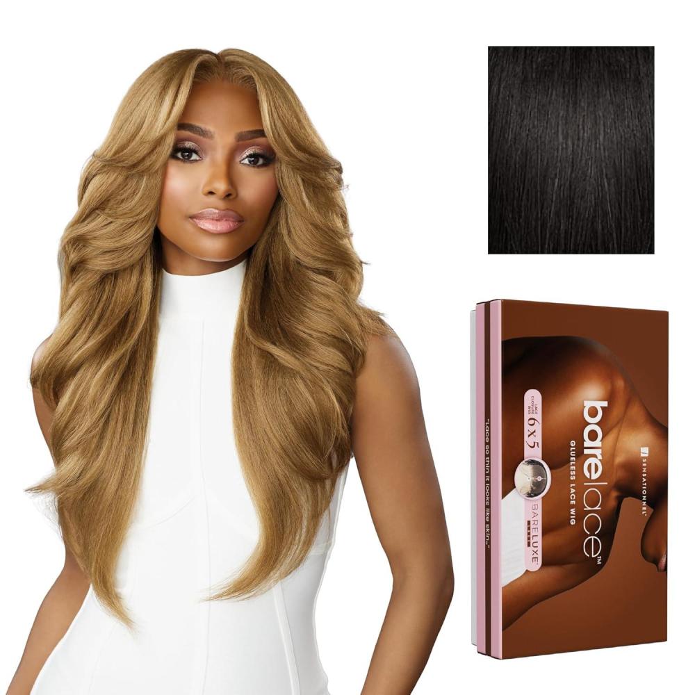 imageSensationnel Bare Lace 6X5 Lacewig Unit 3 Lacefrontal Glueless Synthetic 180 Degree Preplucked Hairline 1 JETBLACK1B OFFBLACK