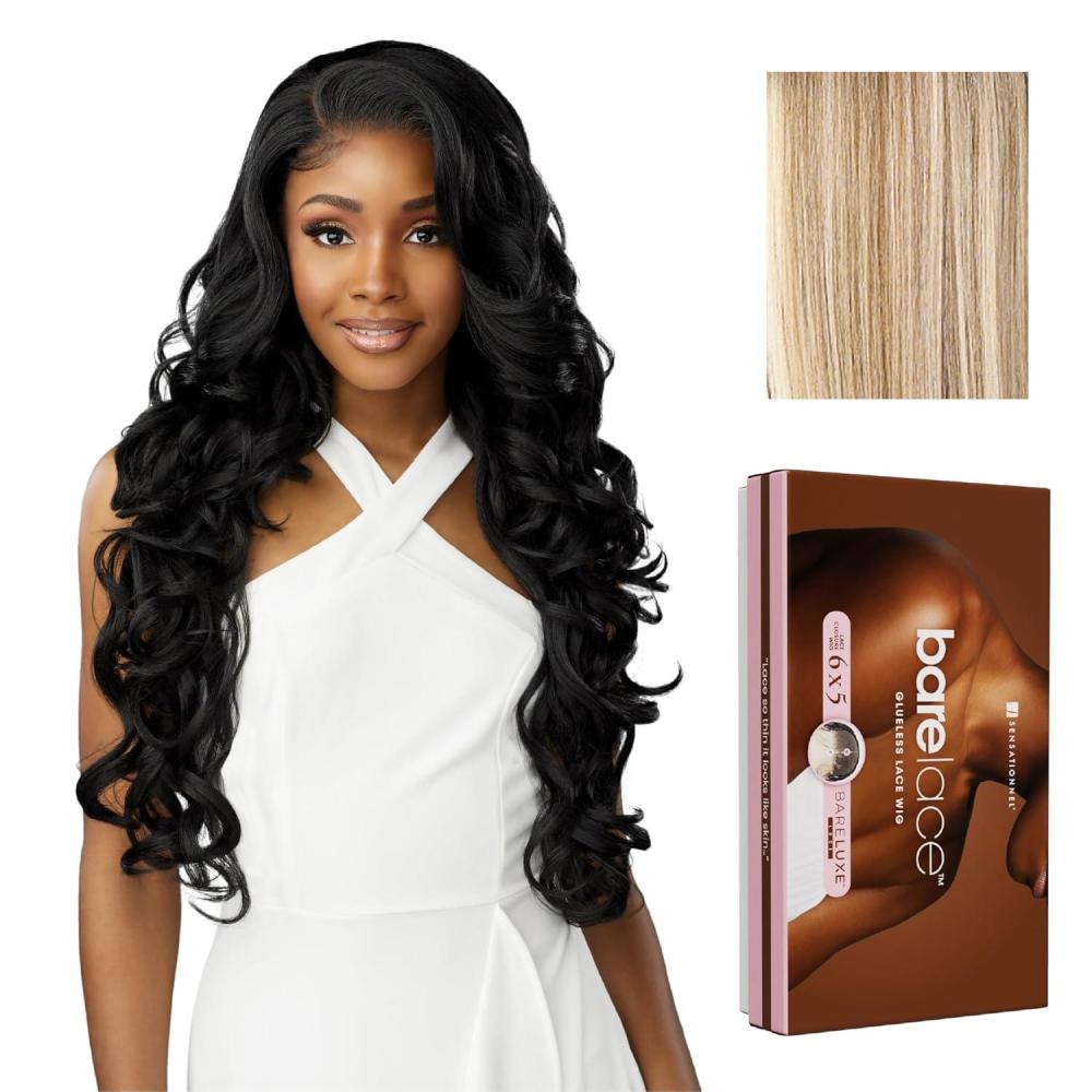 imageSensationnel Bare Lace 6X5 Lacewig Unit 4 Lacefrontal Glueless Synthetic 180 Degree Preplucked Hairline 1 JETBLACKFLAMBOYAGEASHBLONDE