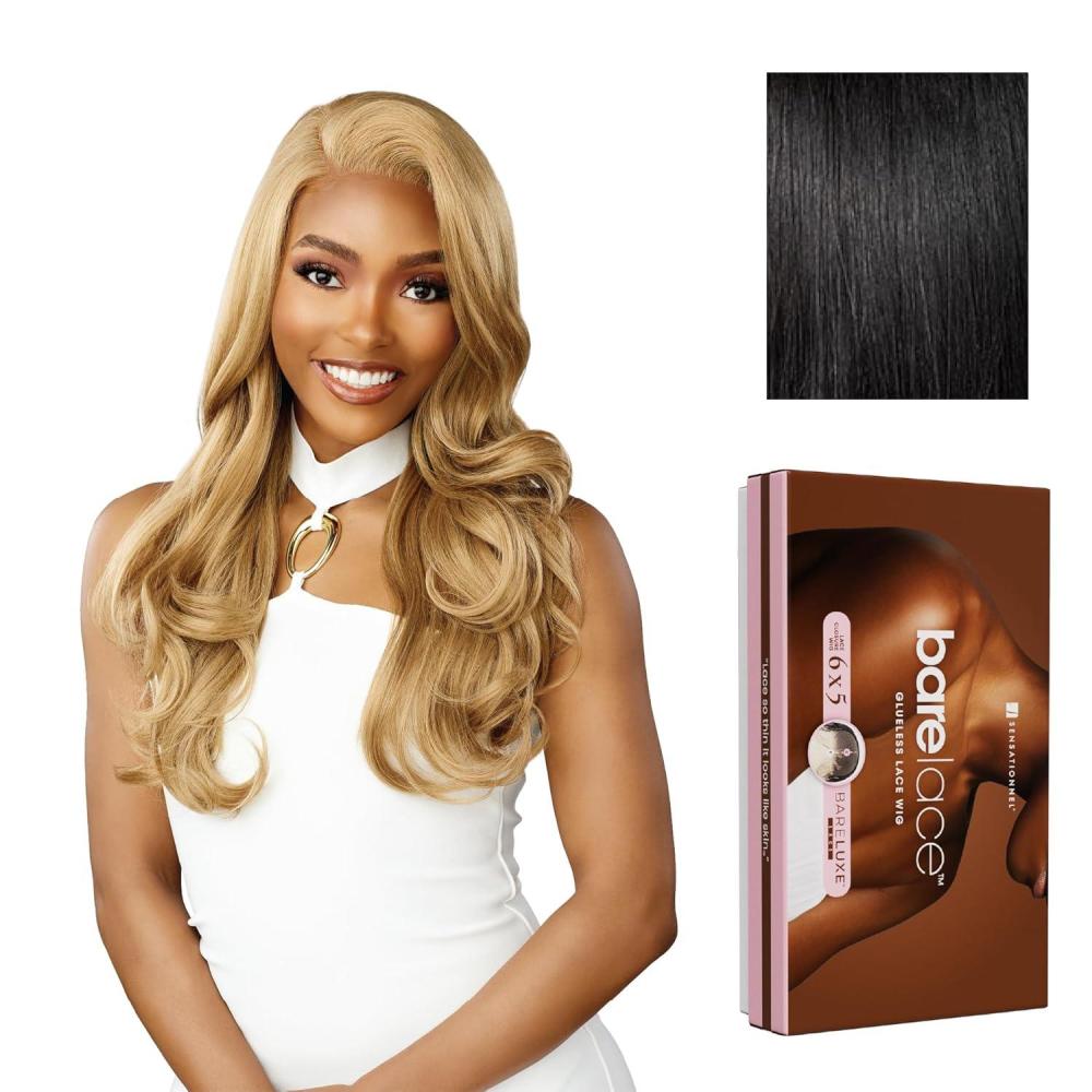 imageSensationnel Bare Lace 6X5 Lacewig Unit 5 Lacefrontal Glueless Synthetic 180 Degree Preplucked Hairline 1 JETBLACK1 JETBLACK