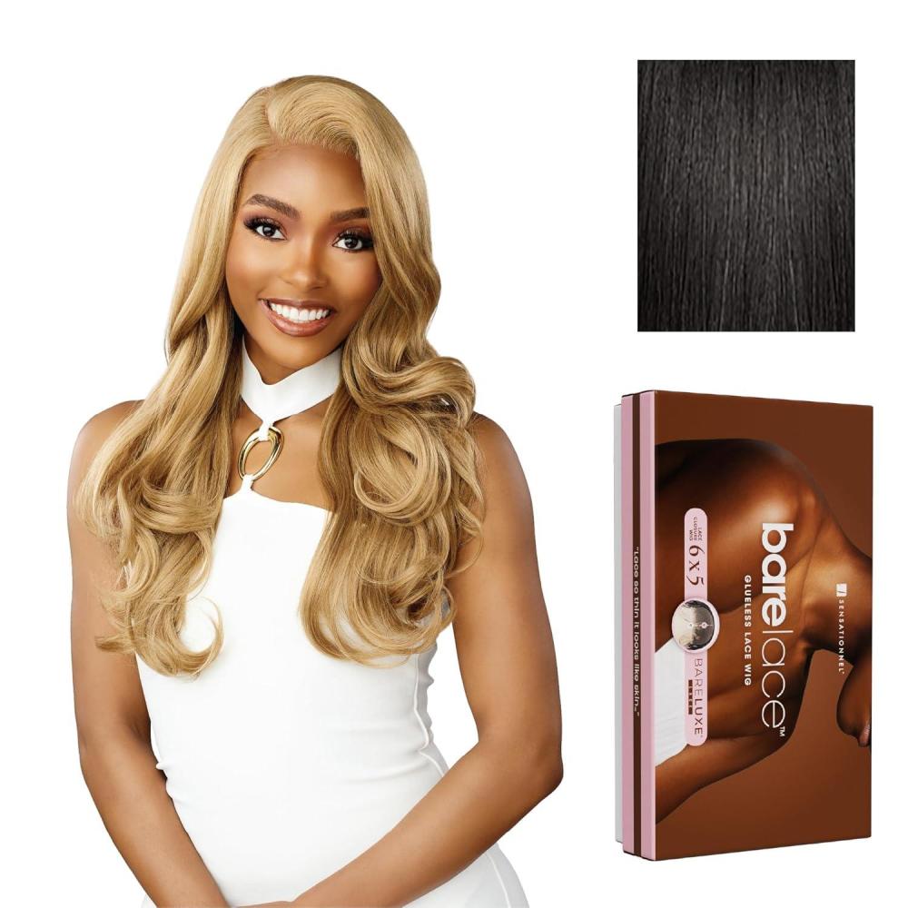 imageSensationnel Bare Lace 6X5 Lacewig Unit 5 Lacefrontal Glueless Synthetic 180 Degree Preplucked Hairline 1 JETBLACK1B OFFBLACK
