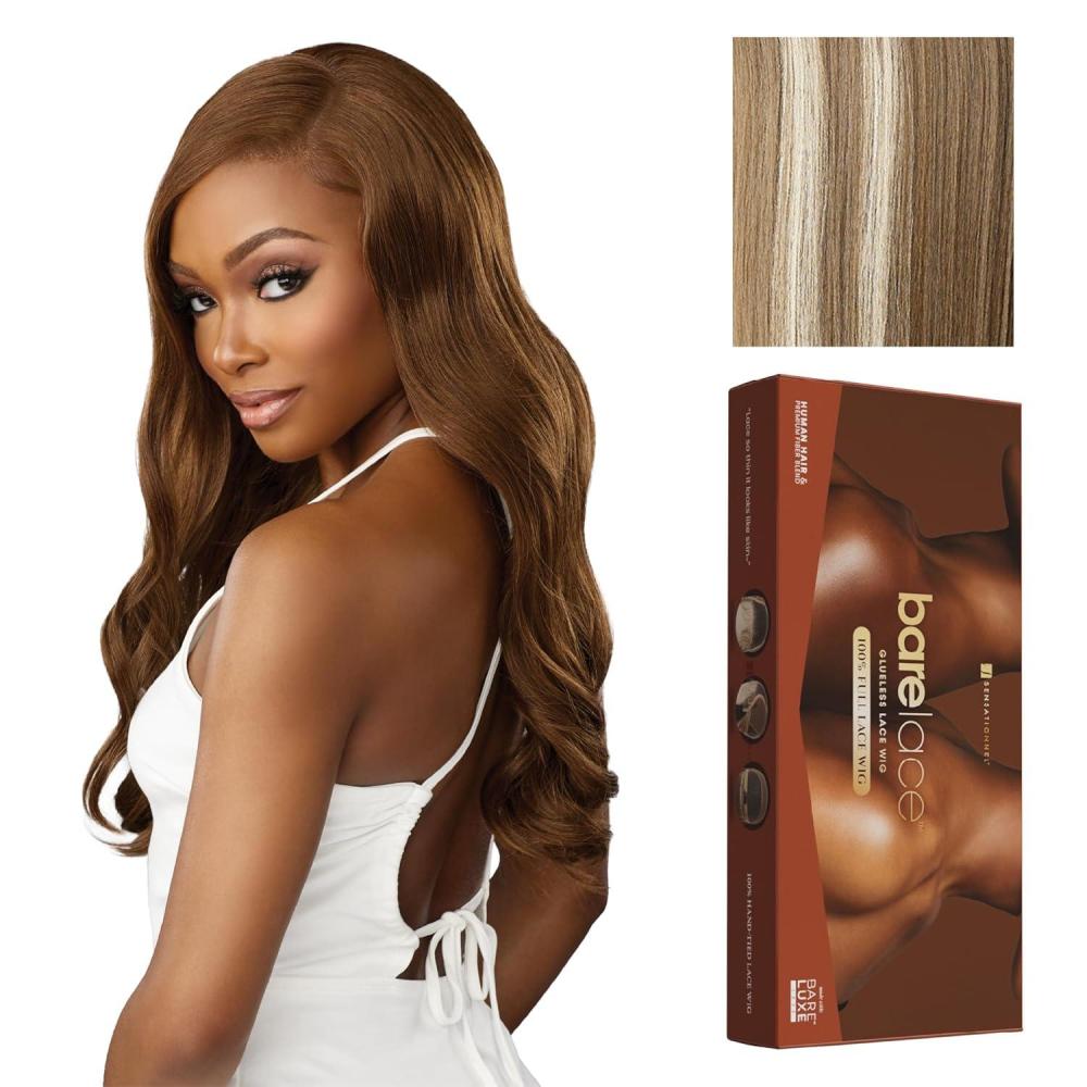 imageSensationnel Bare Lace Fulllace Wig Unit 2 Human Hair Blend All Lacefrontal Glueless Synthetic 180 Degree Preplucked Hairline 1 JETBLACKBALAYAGELIGHTASHBLONDE