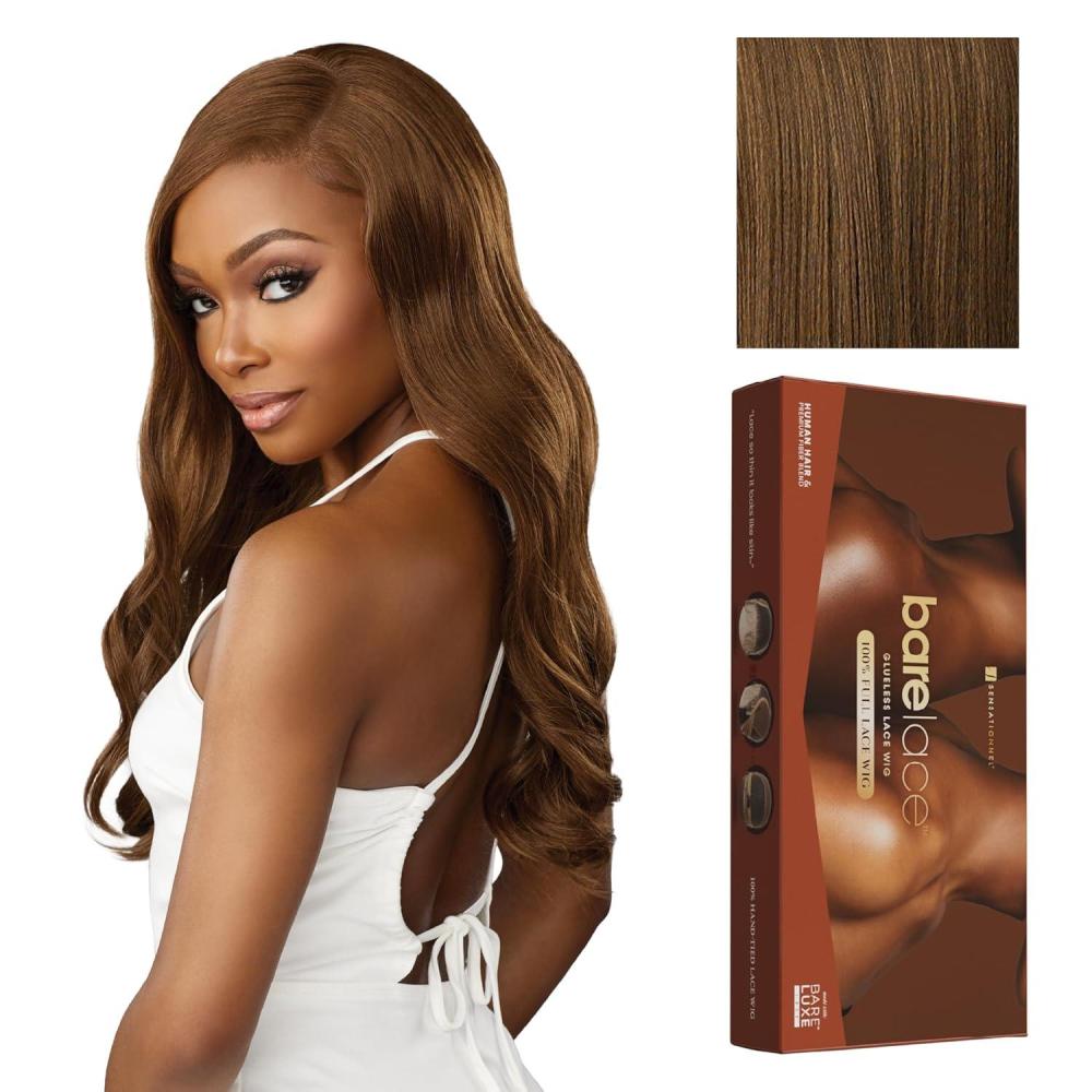 imageSensationnel Bare Lace Fulllace Wig Unit 2 Human Hair Blend All Lacefrontal Glueless Synthetic 180 Degree Preplucked Hairline 1 JETBLACKMOCHABROWN