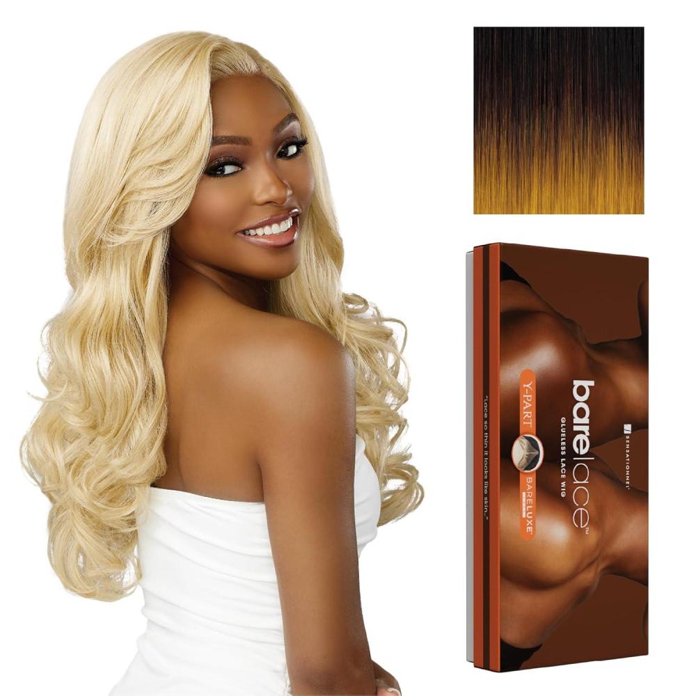 imageSensationnel Bare Lace Ypart Lacewigs  Jordyn Lacefront Glueless Synthetic 180 Degree Preplucked Hairline 1 JETBLACKTDMUSTARD