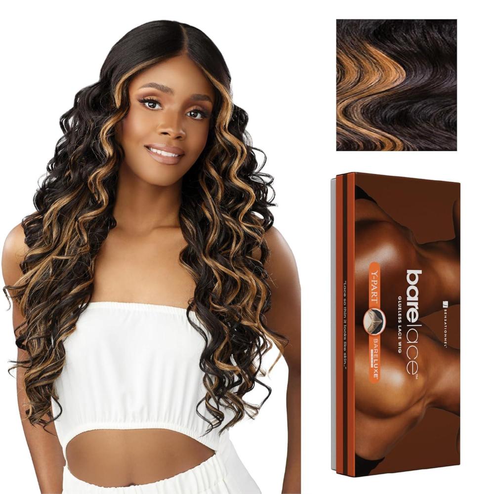 imageSensationnel Bare Lace Ypart Lacewigs Korie Lacefront Glueless Synthetic 180 Degree Preplucked Hairline 1 JETBLACKBALAYAGEGOLD