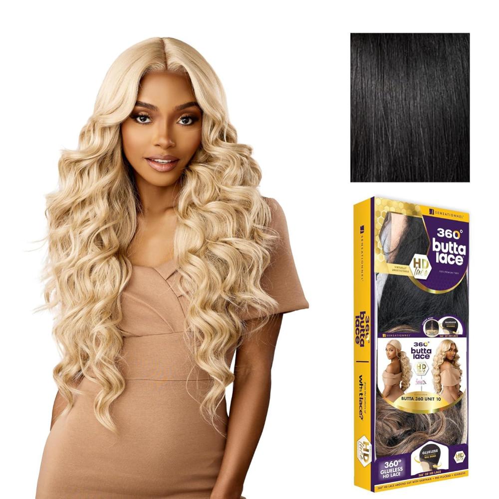 imageSensationnel Butta 360 Lace Wig Unit 10 Wider Parting 360 Degree Lace Glueless Synthetic Preplucked Hairline 1 JETBLACK1 JETBLACK