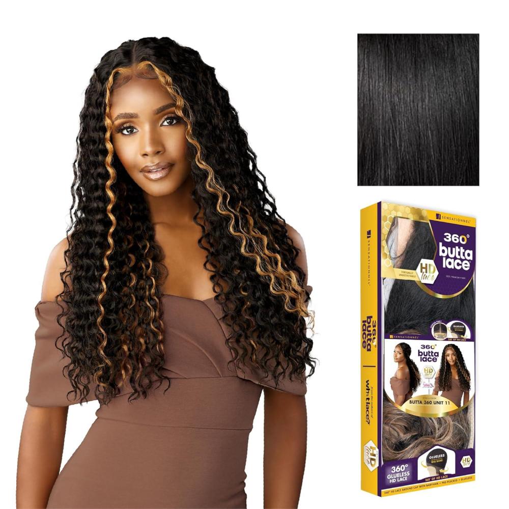 imageSensationnel Butta 360 Lace Wig Unit 11 Wider Parting Glueless Synthetic Preplucked Hairline 1 JETBLACK1 JETBLACK