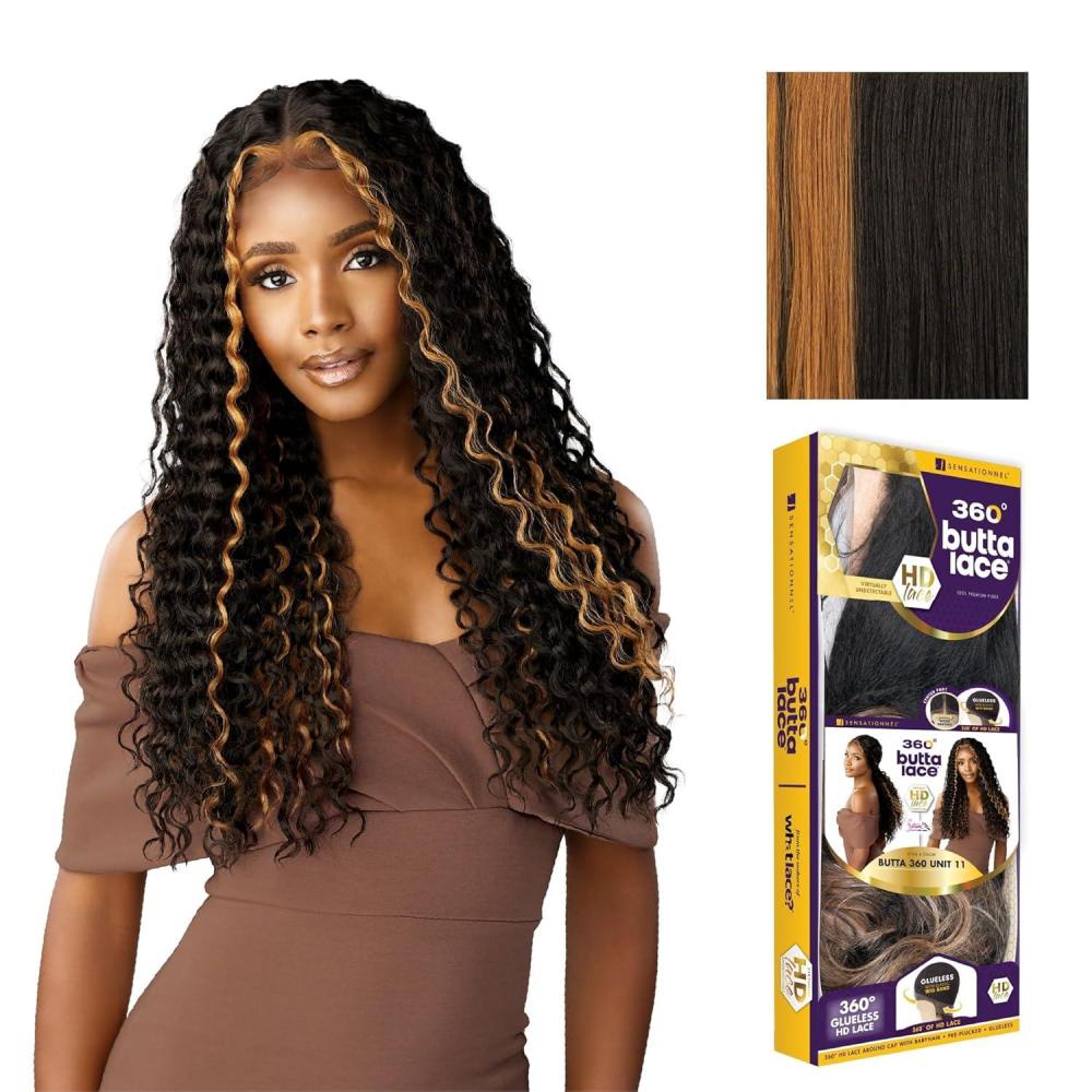 imageSensationnel Butta 360 Lace Wig Unit 11 Wider Parting Glueless Synthetic Preplucked Hairline 1 JETBLACKHALOBLOCKALMOND
