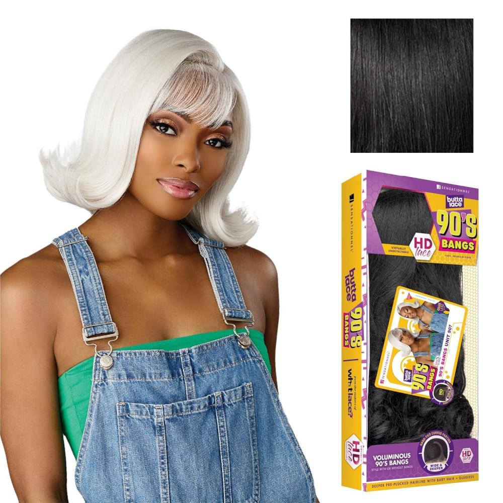 imageSensationnel Butta Lace 90Sbangs Wigs Unit 907 Glueless Wide Deep Part Synthetic Preplucked Hairline 1 JETBLACK1 JETBLACK
