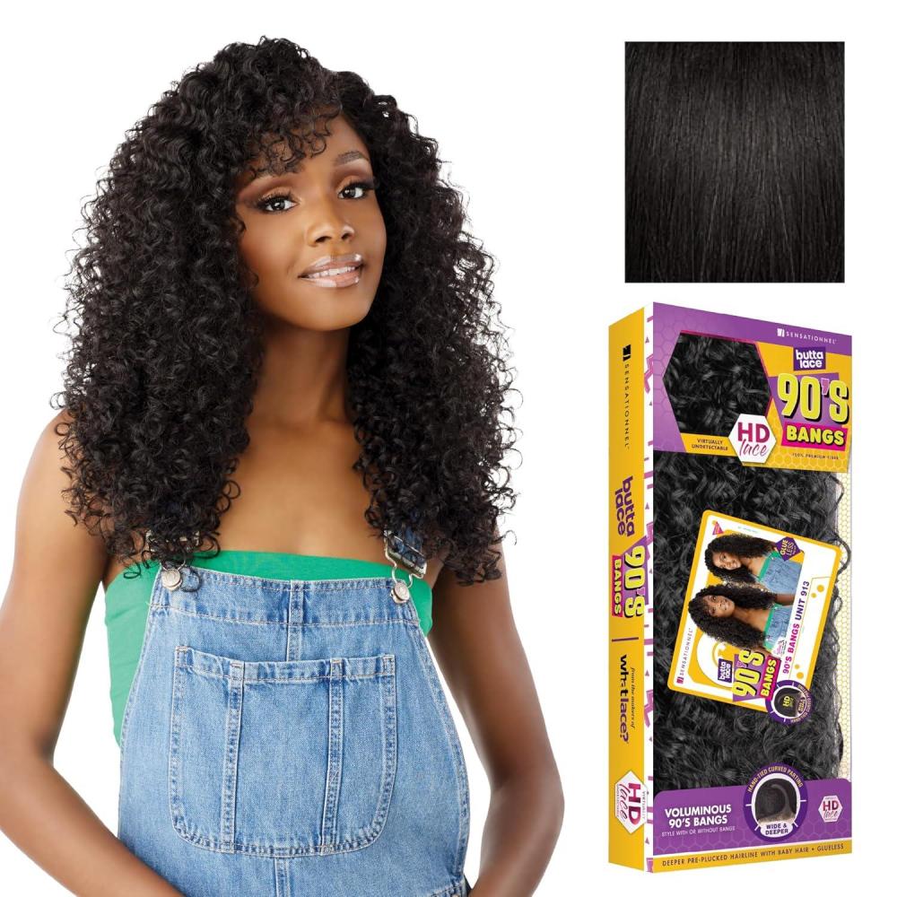 imageSensationnel Butta Lace 90Sbangs Wigs Unit 913 Glueless Wide Deep Part Synthetic Preplucked Hairline 1 JETBLACK1B OFFBLACK