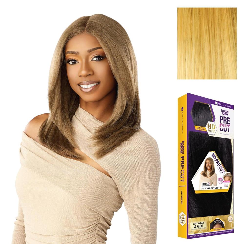 imageSensationnel Butta Lace Precut Wig Unit 21 Glueless Extra Wide 5 Inch Deep Parting Synthetic Pre Tweezed Smaller Knot Hairline 1 JETBLACKHONEYBLONDE