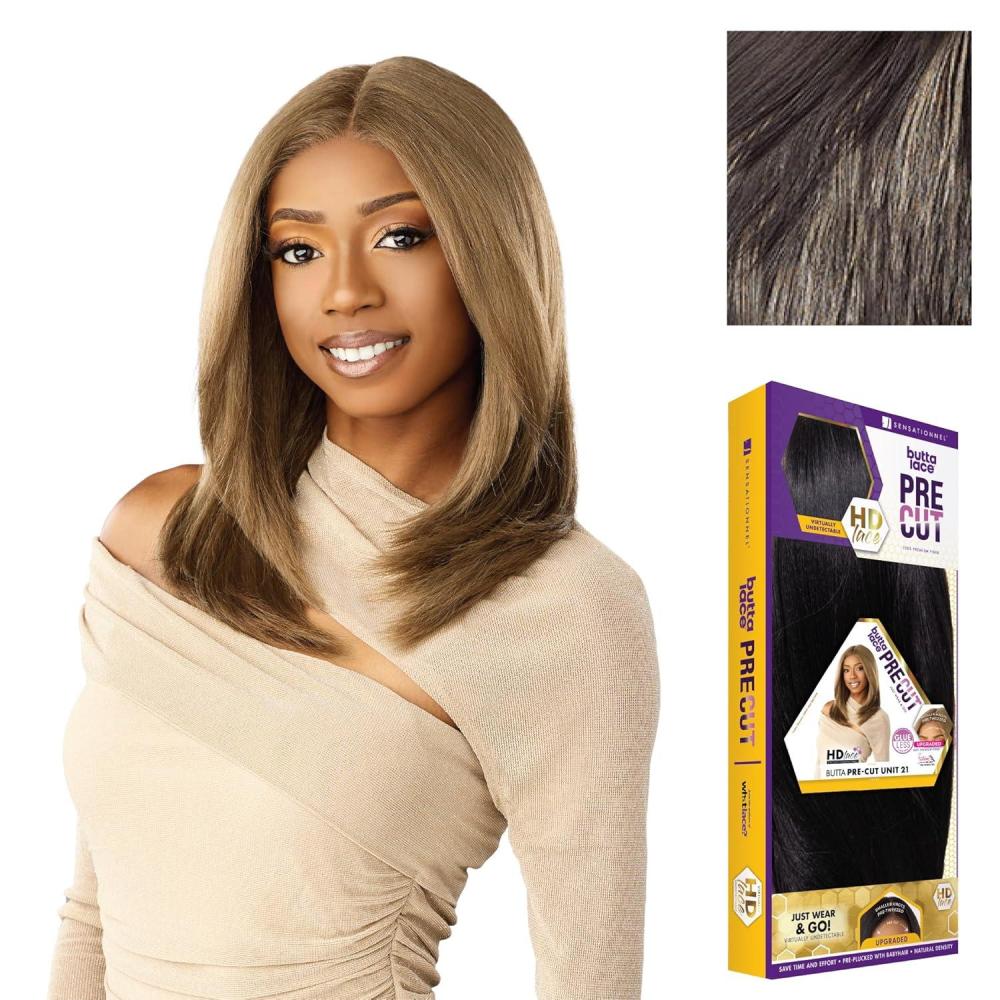 imageSensationnel Butta Lace Precut Wig Unit 21 Glueless Extra Wide 5 Inch Deep Parting Synthetic Pre Tweezed Smaller Knot Hairline 1 JETBLACKSHBUTTERYBLONDE