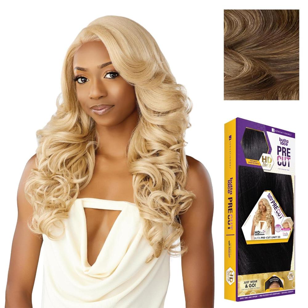 imageSensationnel Butta Lace Precut Wig Unit 22 Glueless Extra Wide 5 Inch Deep Parting Synthetic Pre Tweezed Smaller Knot Hairline 1 JETBLACKLIGHTASHBROWN