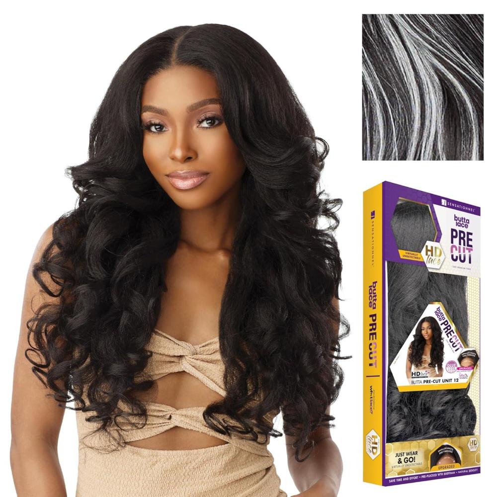 imageSensationnel Butta Lace Precut Wigs Unit 12 Glueless Extra Wide 5 Inch Deep Parting Synthetic Pre Tweezed Smaller Knot Hairline 1 JETBLACKBALAYAGEPLATINUM