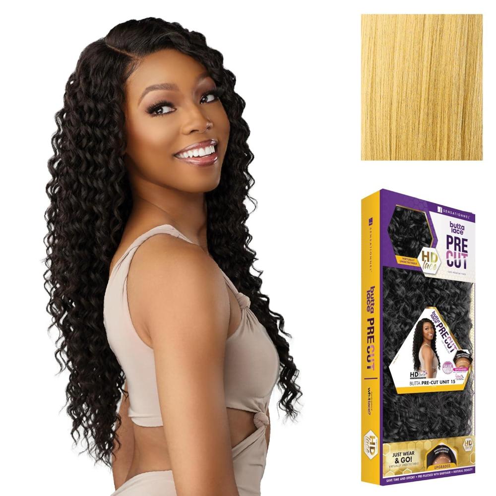 imageSensationnel Butta Lace Precut Wigs Unit 15 Glueless Extra Wide 5 Inch Deep Parting Synthetic Pre Tweezed Smaller Knot Hairline 1 JETBLACKHONEYBLONDE