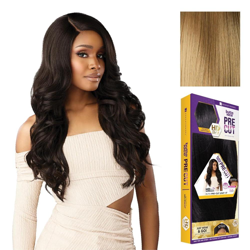 imageSensationnel Butta Lace Precut Wigs Unit 17 Glueless Extra Wide 5 Inch Deep Parting Synthetic Pre Tweezed Smaller Knot Hairline 1 JETBLACKDIRTYBLONDE