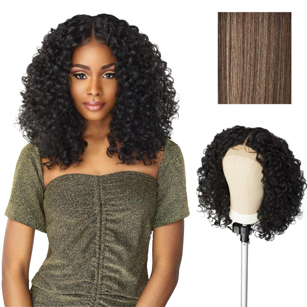 imageSensationnel Butta Lace Wigs Unit 5 Extra Wide 5 Inch Deep Parting Synthetic Preplucked Hairline Glueless Lacefront 1B OFFBLACKFLAMBOYAGEMOCHA
