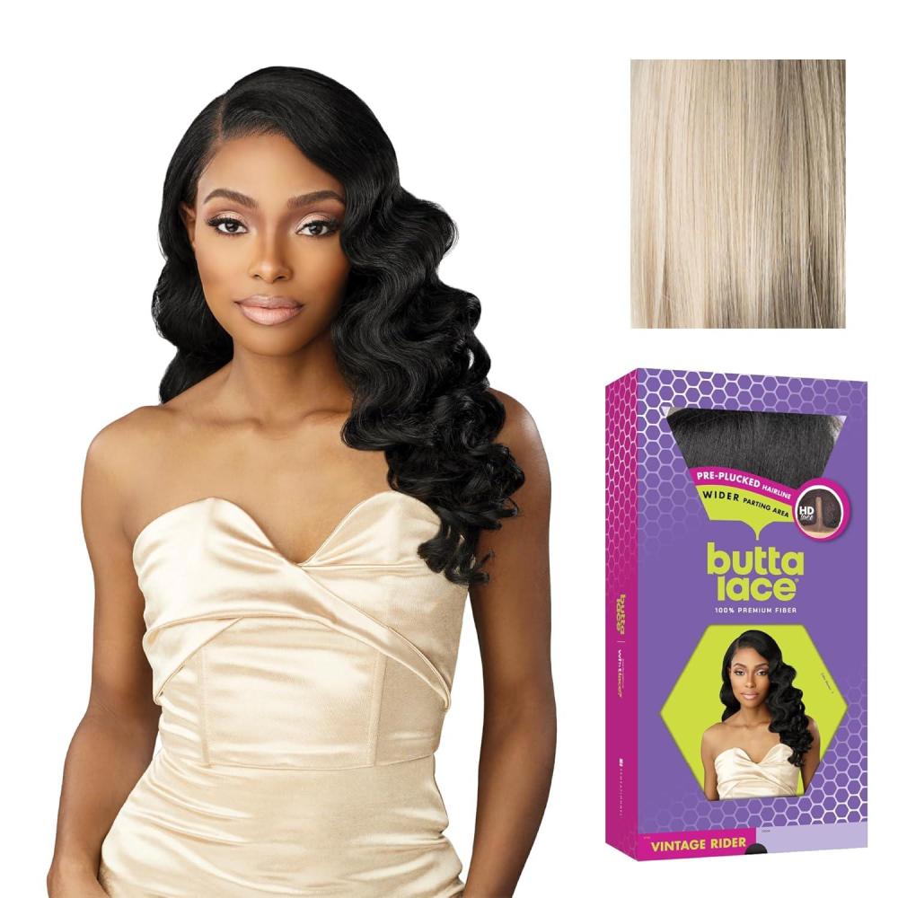 imageSensationnel Butta Lace Wigs  Vintage Rider Extra Wide 5 Inch Deep Parting Synthetic Preplucked Hairline Glueless Lacefront 1 JETBLACKBEIGEASHBLONDE