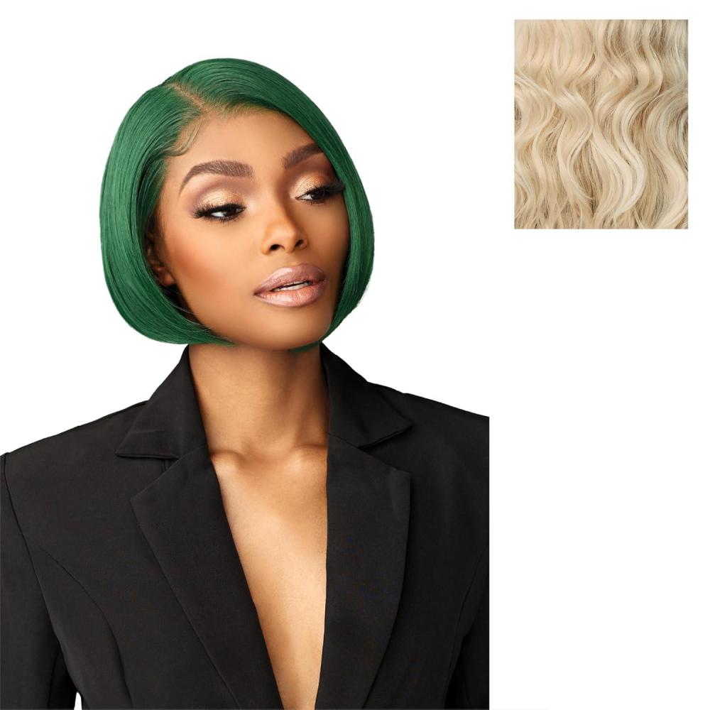 imageSensationnel Chicbob Lace Frontwig Bob Unit 3 Face Framing Glueless Wig Wide 5 Inch Deep Part Synthetic Preplucked Hairline 1 JETBLACKCHAMPAGNEBLONDE