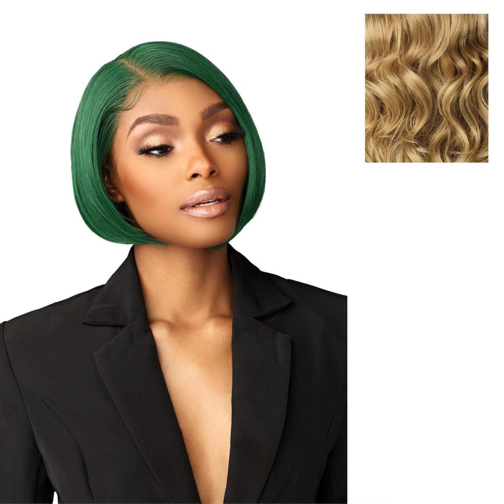 imageSensationnel Chicbob Lace Frontwig Bob Unit 3 Face Framing Glueless Wig Wide 5 Inch Deep Part Synthetic Preplucked Hairline 1 JETBLACKDIRTYBLONDE