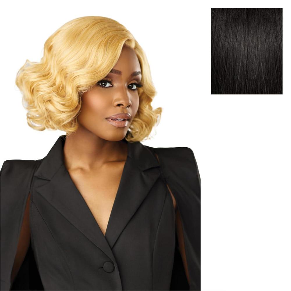 imageSensationnel Chicbob Lace Frontwig Bob Unit 5 Face Framing Glueless Wig Wide 5 Inch Deep Part Synthetic Preplucked Hairline 1 JETBLACK1B OFFBLACK