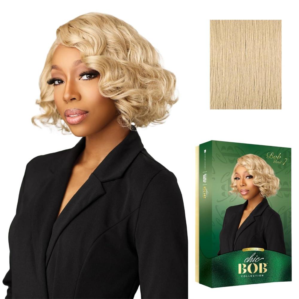 imageSensationnel Chicbob Lace Frontwig Bob Unit 7 Face Framing Glueless Wig Wide 5 Inch Deep Part Synthetic Preplucked Hairline 1 JETBLACKBEIGEBLONDE