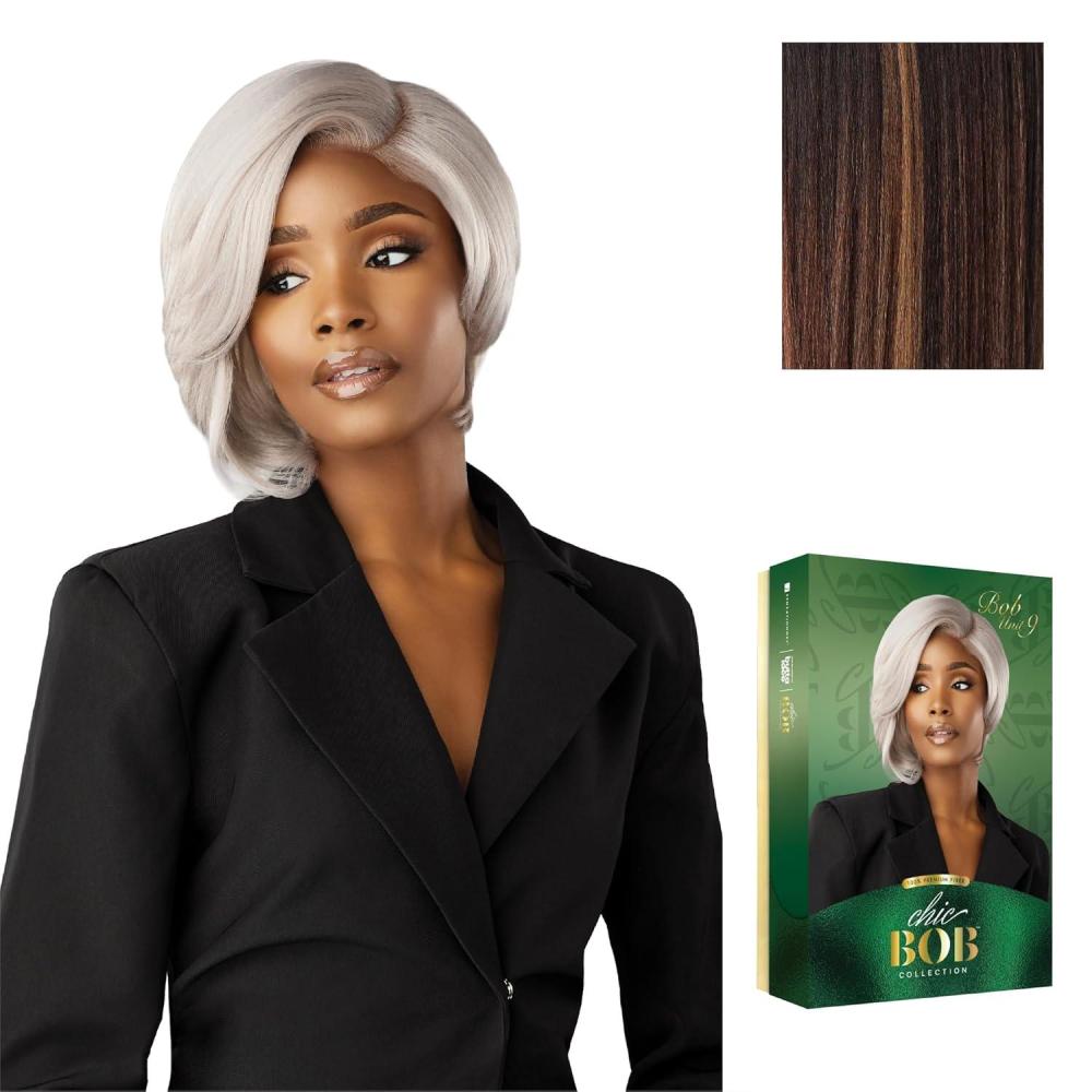 imageSensationnel Chicbob Lace Frontwig Bob Unit 9 Face Framing Glueless Wig Wide 5 Inch Deep Part Synthetic Preplucked Hairline 1 JETBLACKBALAYAGECHOCOLATE