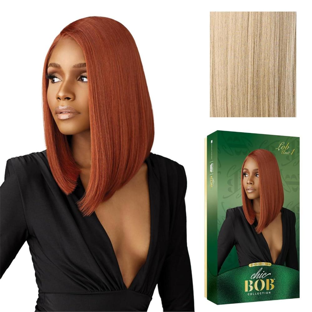 imageSensationnel Chicbob Lace Frontwig Lob Unit 1 Face Framing Glueless Wig Wide 5 Inch Deep Part Synthetic Preplucked Hairline 1B OFFBLACKBEIGEBLONDE