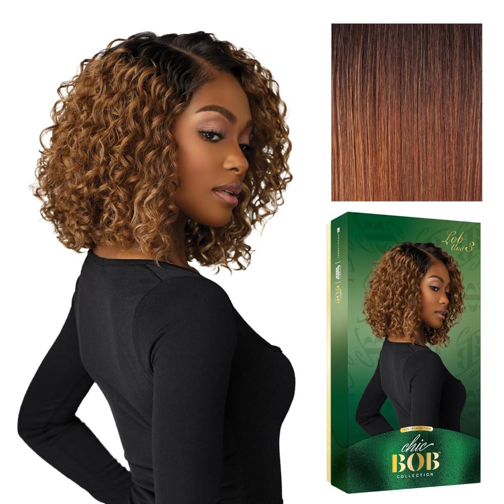 imageSensationnel Chicbob Lace Frontwig Lob Unit 3 Face Framing Glueless Wig Wide 5 Inch Deep Part Synthetic Preplucked Hairline 1 JETBLACKFLAMBOYAGEAUBURN