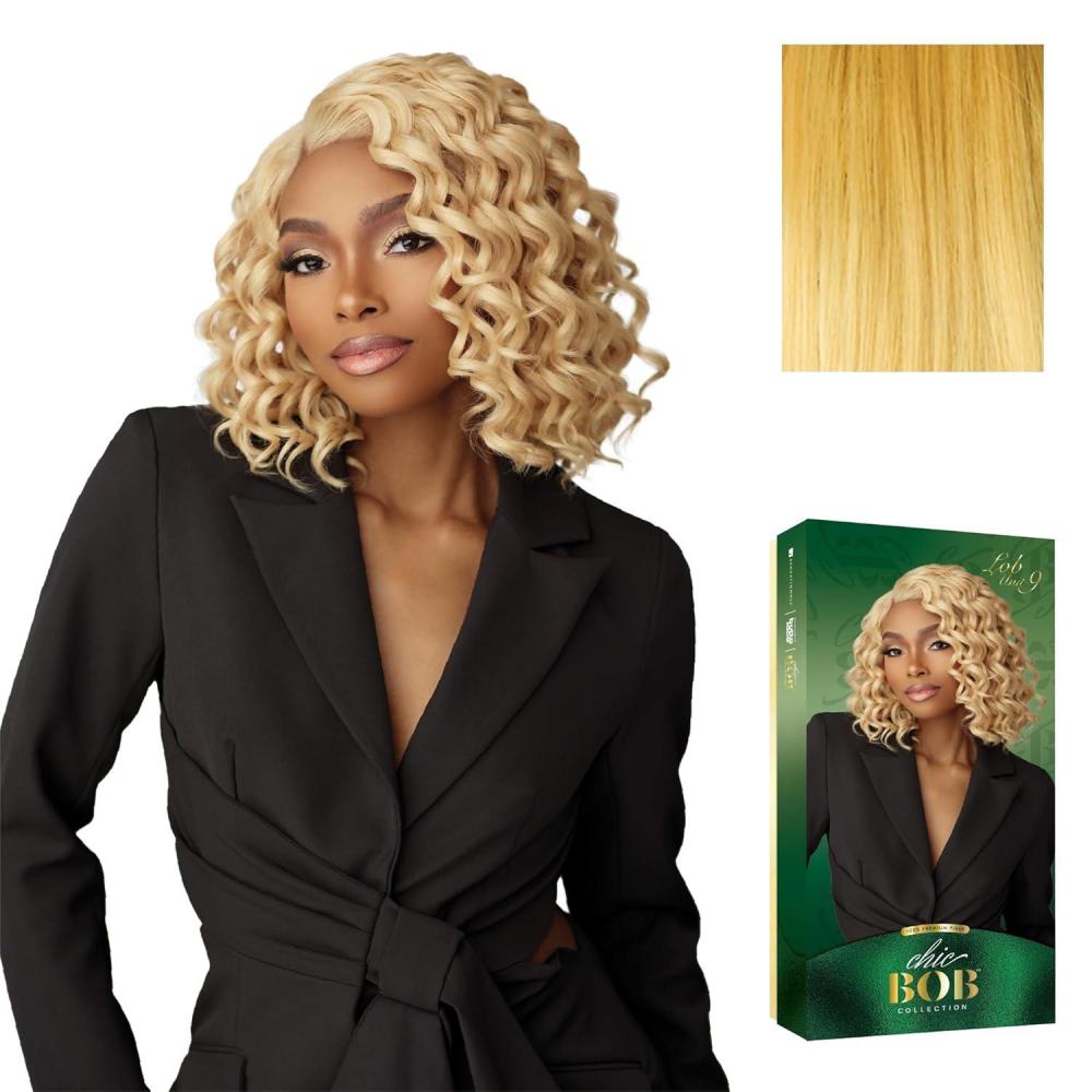 imageSensationnel Chicbob Lace Frontwig Lob Unit 9 Face Framing Glueless Wig Wide 5 Inch Deep Part Synthetic Preplucked Hairline 1 JETBLACKHONEYBLONDE