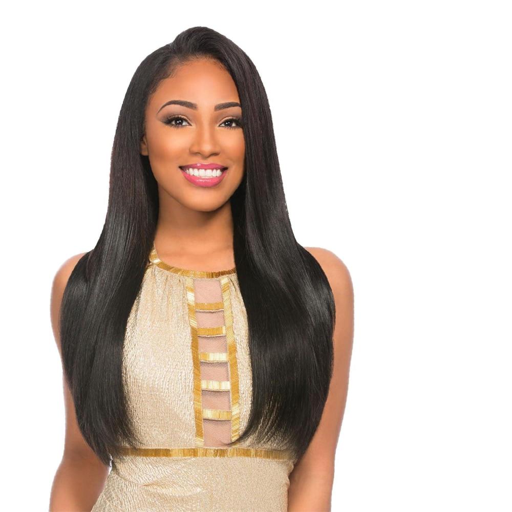 imageSensationnel Empire yaki human hair Tangle Free Weaving for Quick Weave and Sew in Styles for Faux Highlights and Fauxmiddlepart Leave Out 1 Pack 18 inch 1B OFFBLACKDARKRED