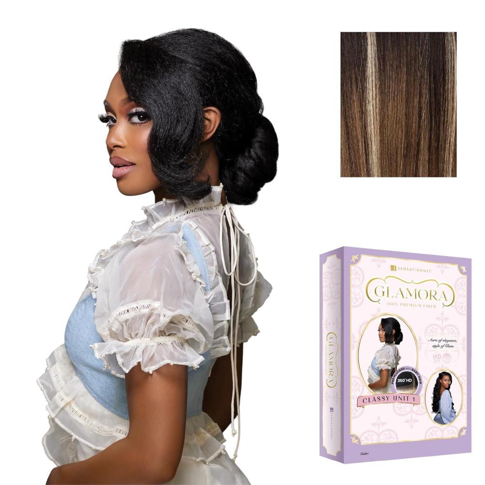 imageSensationnel Glamora 360 Lace Wig Classy Unit 1 Glueless Ready to Wear Synthetic Preplucked Hairline BALAYAGEMOCHABALAYAGEMOCHA