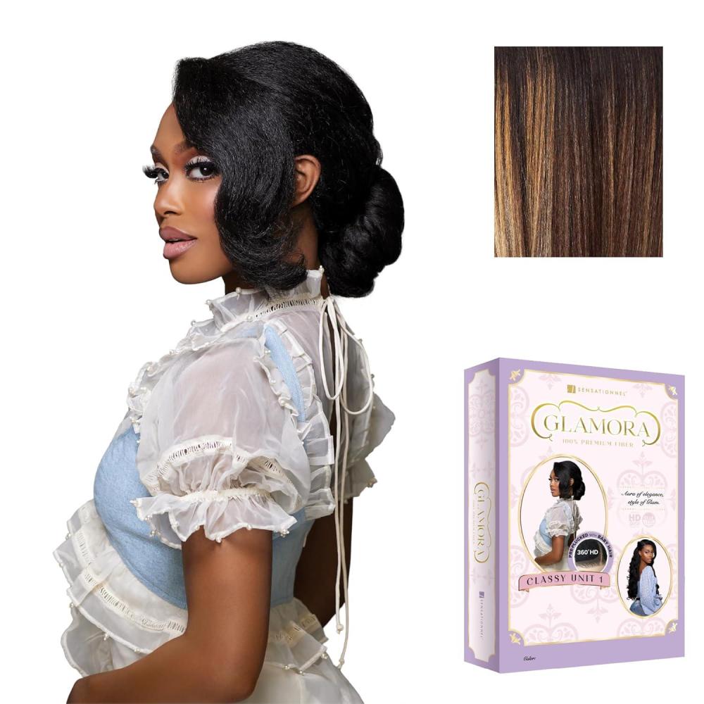 imageSensationnel Glamora 360 Lace Wig Classy Unit 1 Glueless Ready to Wear Synthetic Preplucked Hairline BALAYAGEMOCHABALAYAGESUNKISSED