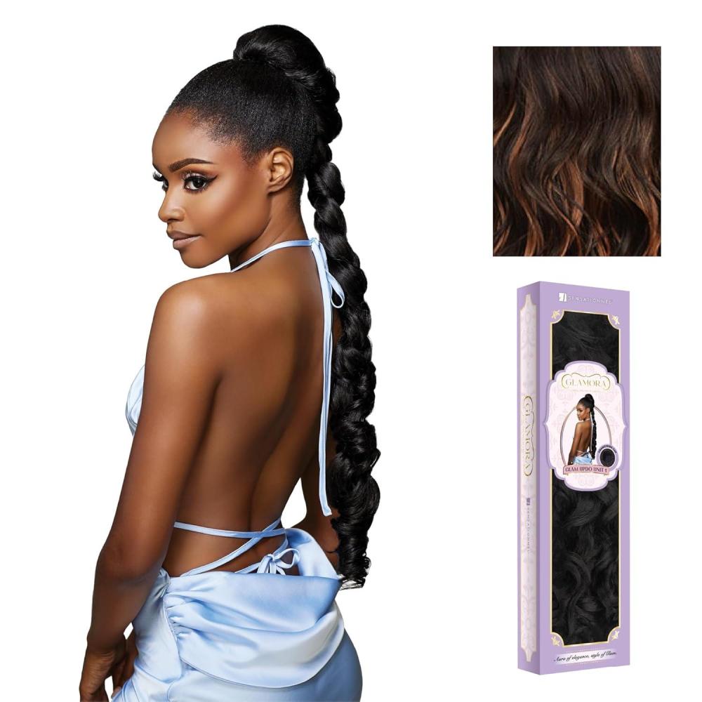 imageSensationnel Glamora Glam Updo Hairpiece Unit 1 Ready to Wear Synthetic with Adjustable Drawstring Cap 1 JETBLACKF1B30