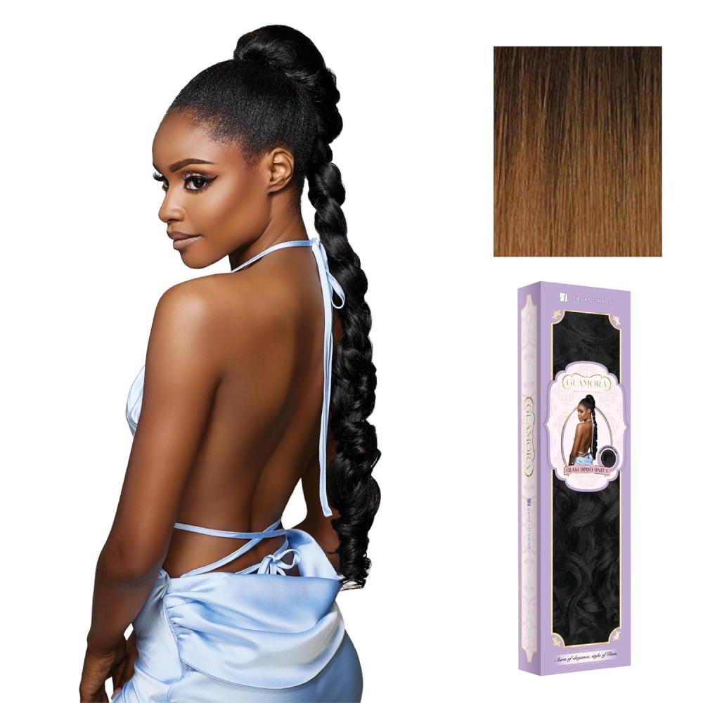 imageSensationnel Glamora Glam Updo Hairpiece Unit 1 Ready to Wear Synthetic with Adjustable Drawstring Cap 1 JETBLACKT230