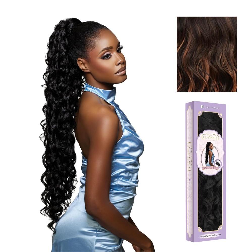 imageSensationnel Glamora Glam Updo Hairpiece Unit 2 Ready to Wear Synthetic with Adjustable Pony Wrap 1 JETBLACKF1B30