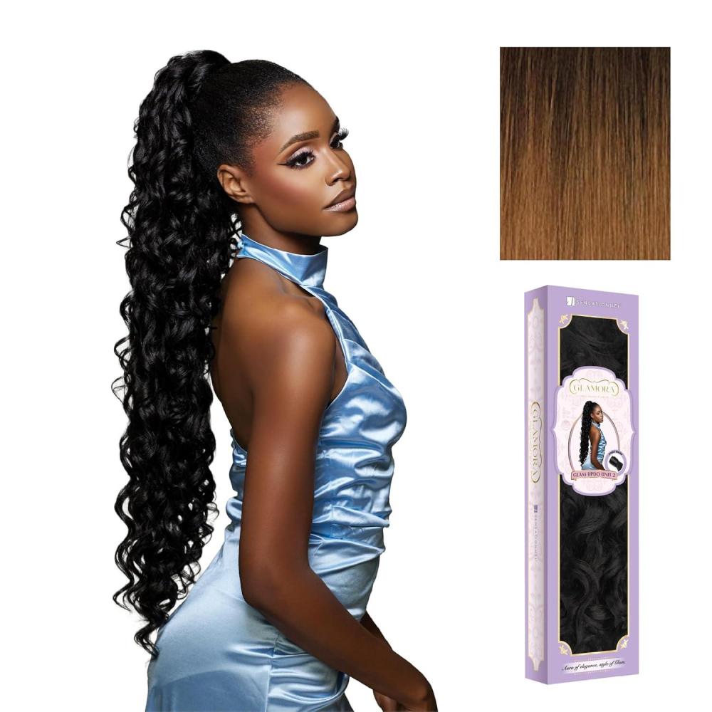 imageSensationnel Glamora Glam Updo Hairpiece Unit 2 Ready to Wear Synthetic with Adjustable Pony Wrap 1 JETBLACKT230