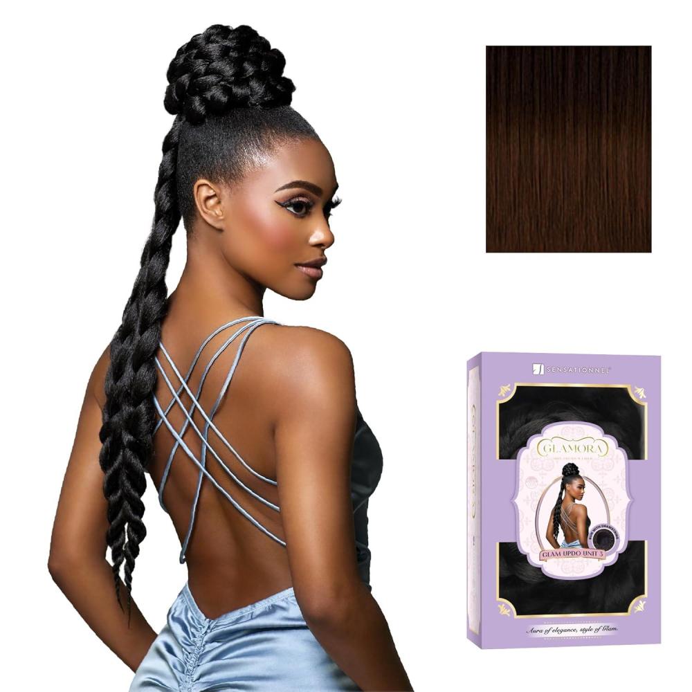 imageSensationnel Glamora Glam Updo Hairpiece Unit 3 Ready to Wear Synthetic Bun with Adjustable Drawstring Cap 1 JETBLACKSM230