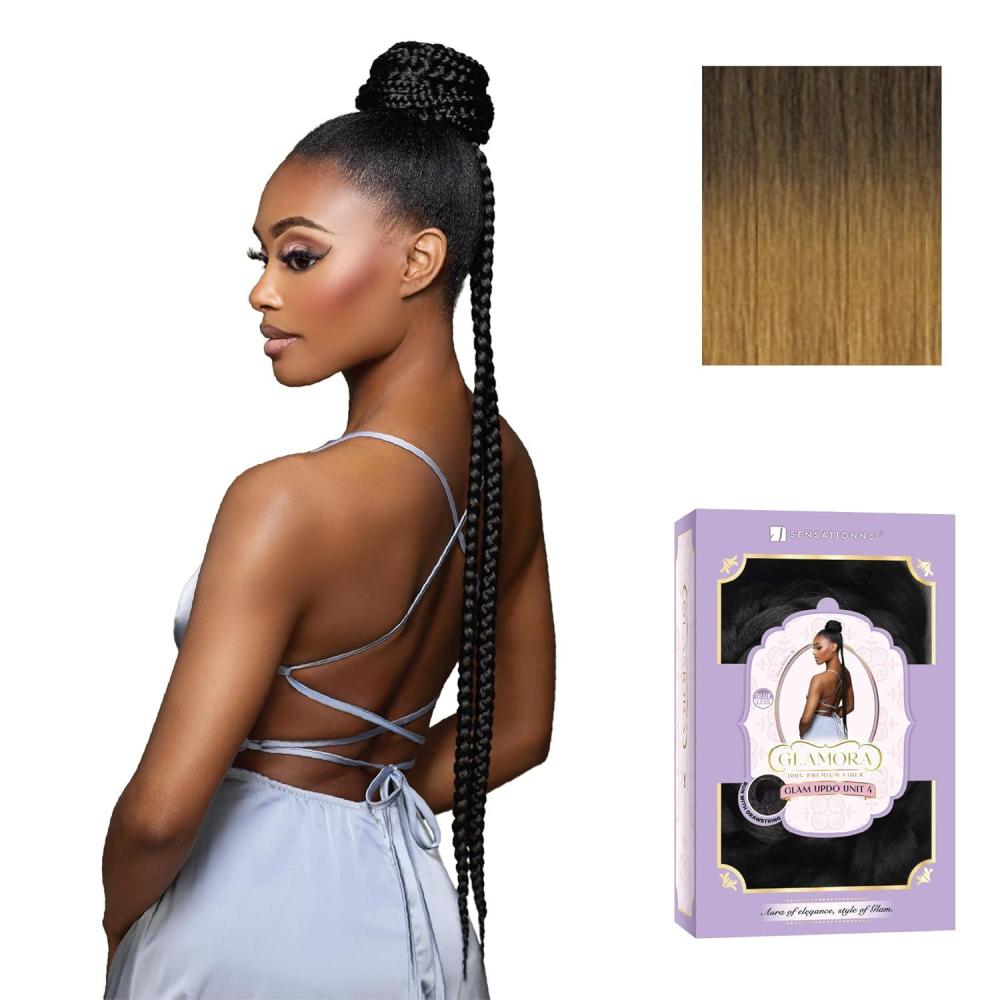 imageSensationnel Glamora Glam Updo Hairpiece Unit 4 Ready to Wear Synthetic Bun with Adjustable Drawstring Cap 1 JETBLACKSM227