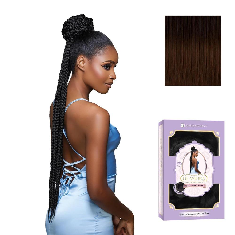 imageSensationnel Glamora Glam Updo Hairpiece Unit 5 Ready to Wear Synthetic Bun with Adjustable Drawstring Cap 1 JETBLACKSM230