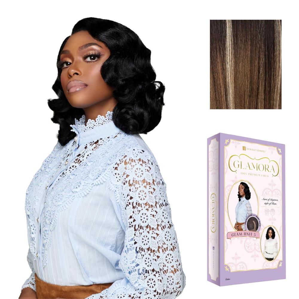 imageSensationnel Glamora Lace Front Wig  Glam Unit 3 Glueless 13x4 Laceparting Ready to Wear Synthetic Preplucked Hairline BALAYAGEMOCHABALAYAGEMOCHA