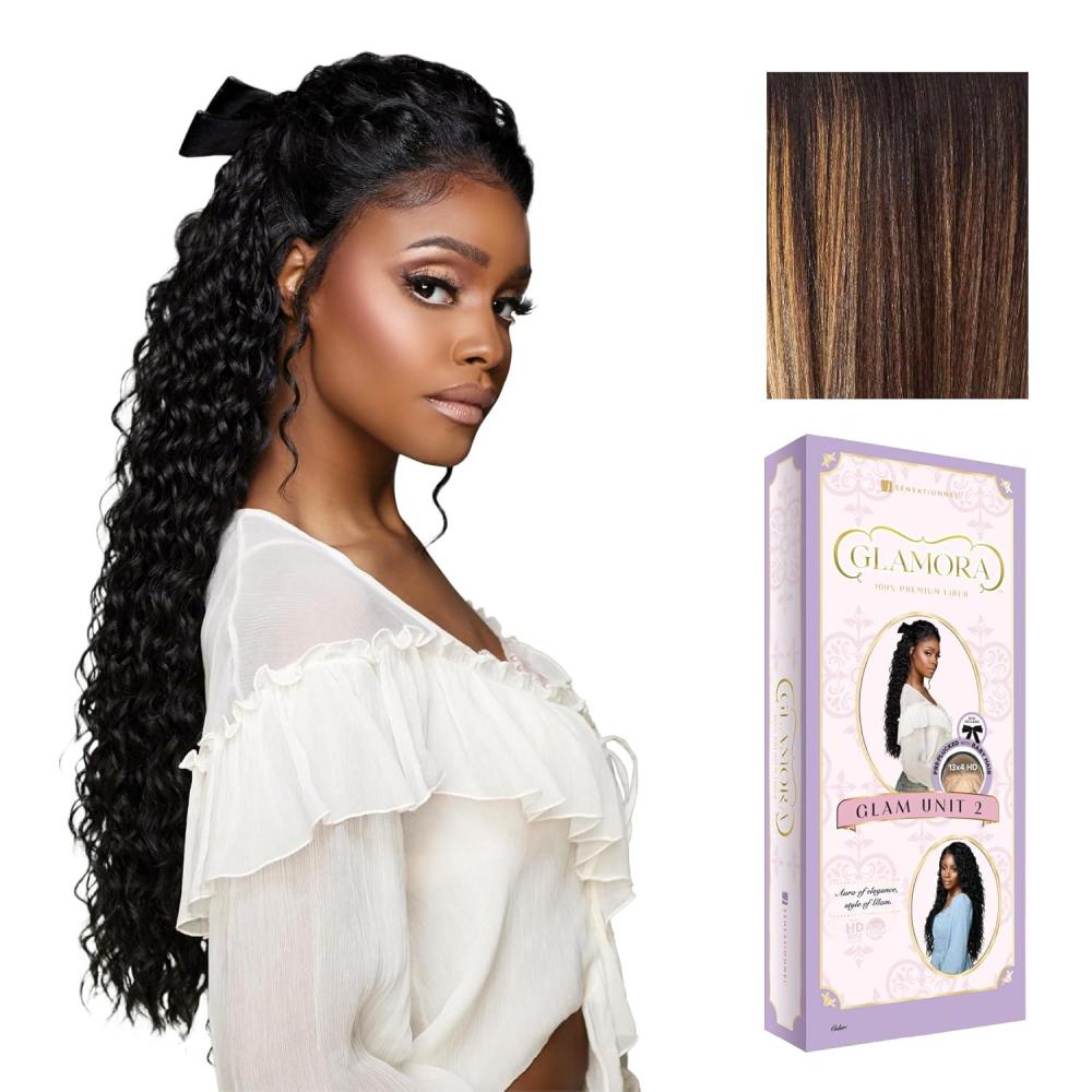 imageSensationnel Glamora Lace Front Wigs Glam Unit 2 13x4 Laceparting Ready to Wear Synthetic Preplucked Hairline Glueless Lacefront BALAYAGEMOCHABALAYAGESUNKISSED