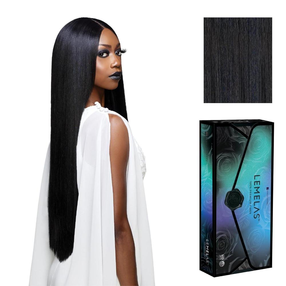 imageSensationnel Lemelas Lace Wig Lucina 5 Inch Deep Parting Glueless Ear to Ear Synthetic with Natural Density Preplucked Hairline ASTRALBLACKMIDNIGHTSAPPHIRE